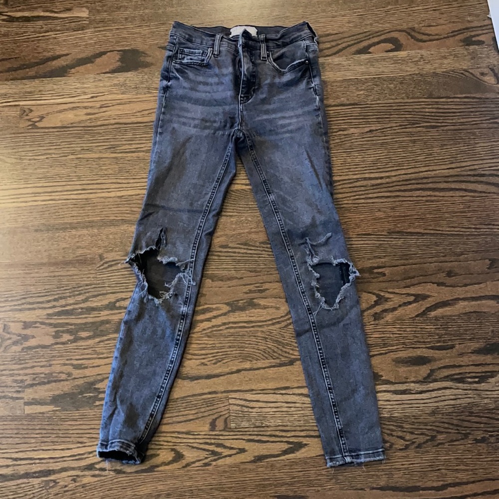 Dark grey/black Free People jeans